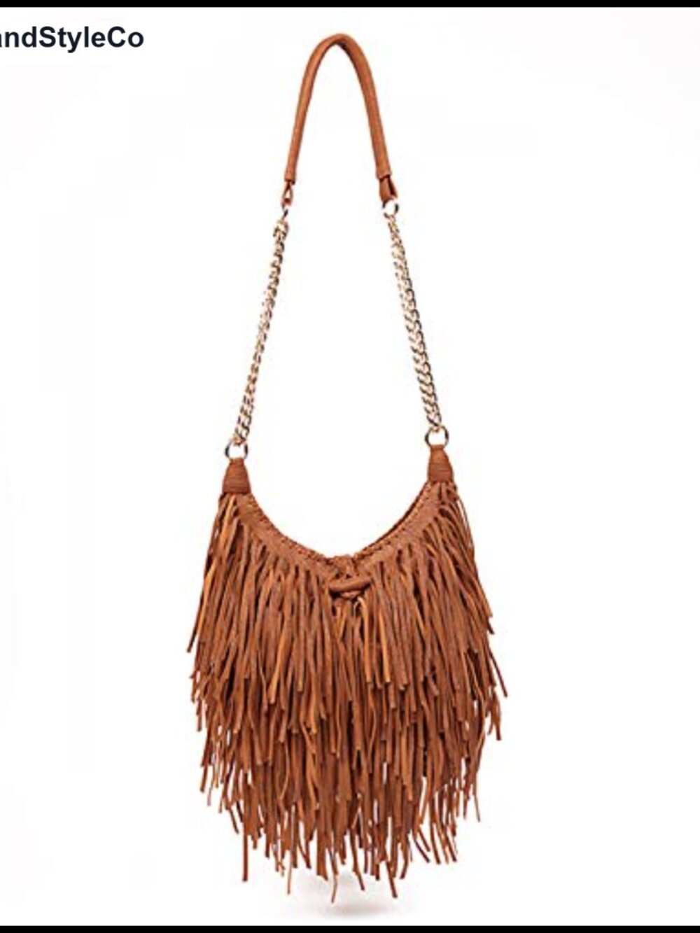 Women Fringe Tassel Cross Body Bag PU Leather Leisure Shoulder Bag